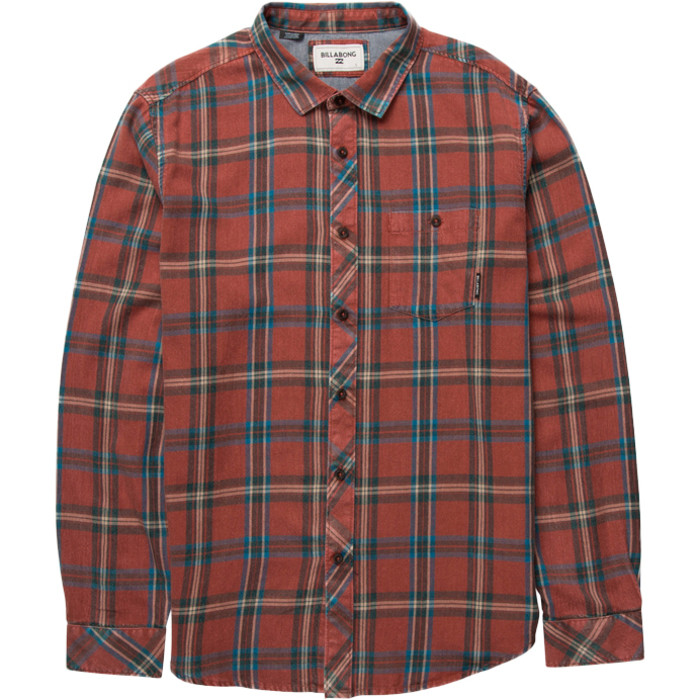 Billabong Vantage Long Sleeve Flannel Shirt RUST Z1SH09
