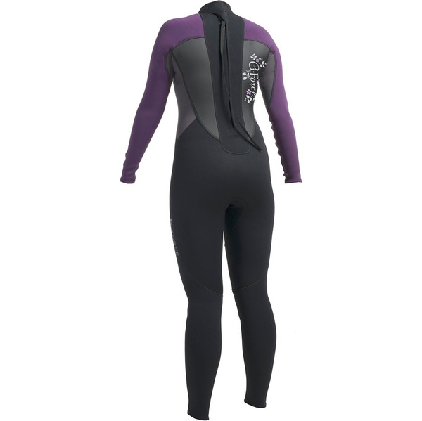 2020 Gul GForce 3mm Womens Back Zip Steamer Wetsuit Black / Mulberry GF1306A9 Wetsuit Outlet