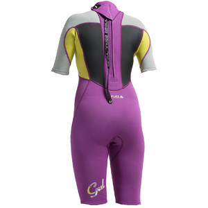 Gul Ladies Response 3/2mm Flatlock Shorty in Mulberry / Grey RE3318-A9