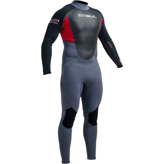 Gul Response 3/2mm Flatlock Wetsuit - Graphite / Red RE1321-A9 - USED ONCE