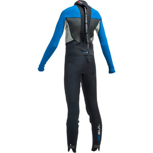 Gul Response 3/2mm Junior Flatlock Wetsuit in Black / Blue RE1322-A9