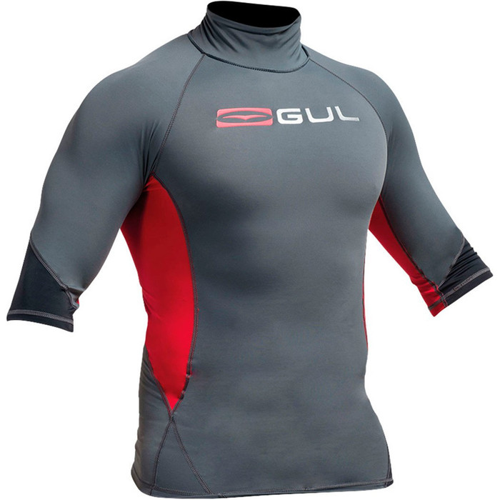 Gul Xola Short Sleeve Rash Vest Ash / Red RG0338-A9