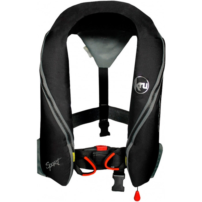 Kru Sport 185N Automatic Lifejacket With Harness - Black LIF7227