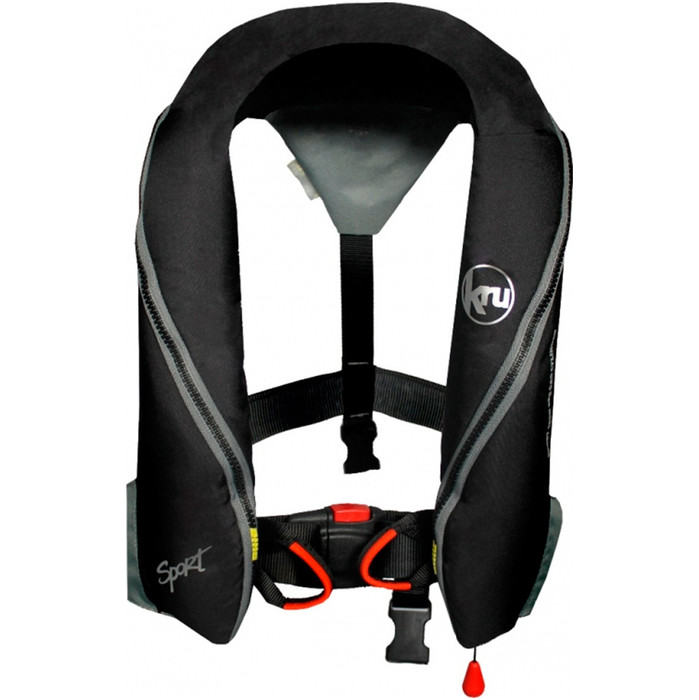 Kru Sport 185N Manual Lifejacket with Harness - Black LIF7230