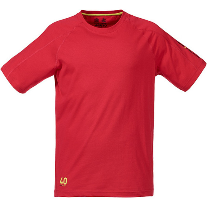 Musto Evolution Logo Short Sleeve Tee in TRUE RED SE1361