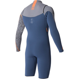 Mystic Artistic 3/2mm Chest Zip GBS L / S Shorty Wetsuit Navy / Grey 160175