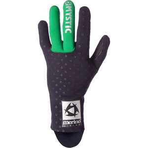 Mystic Merino Wool 1.5mm GBS Neo Kitesurfing Glove Black / Green 150100