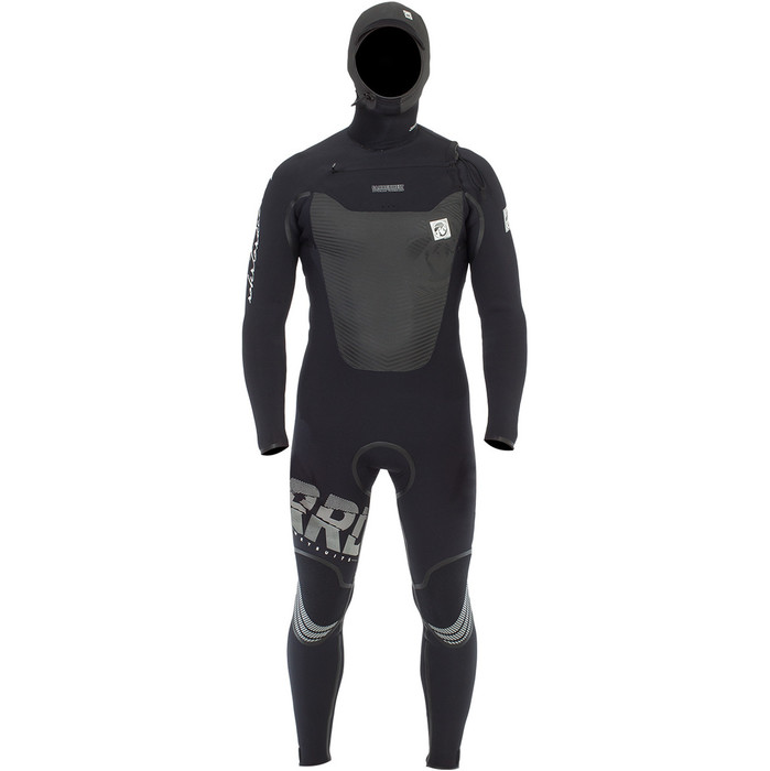 RRD Fahrenheit 6/4mm Hooded Chest Zip Wetsuit in Black 4913026
