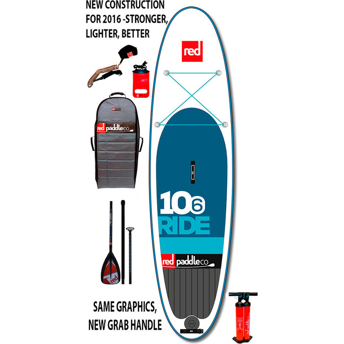 Red Paddle Co 10'6 Ride Inflatable Stand Up Paddle Board + Bag,Pump,Paddle & LEASH