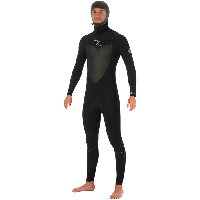 Rip Curl Flashbomb 6/4mm Hooded Chest Zip Wetsuit BLACK WSE6OF