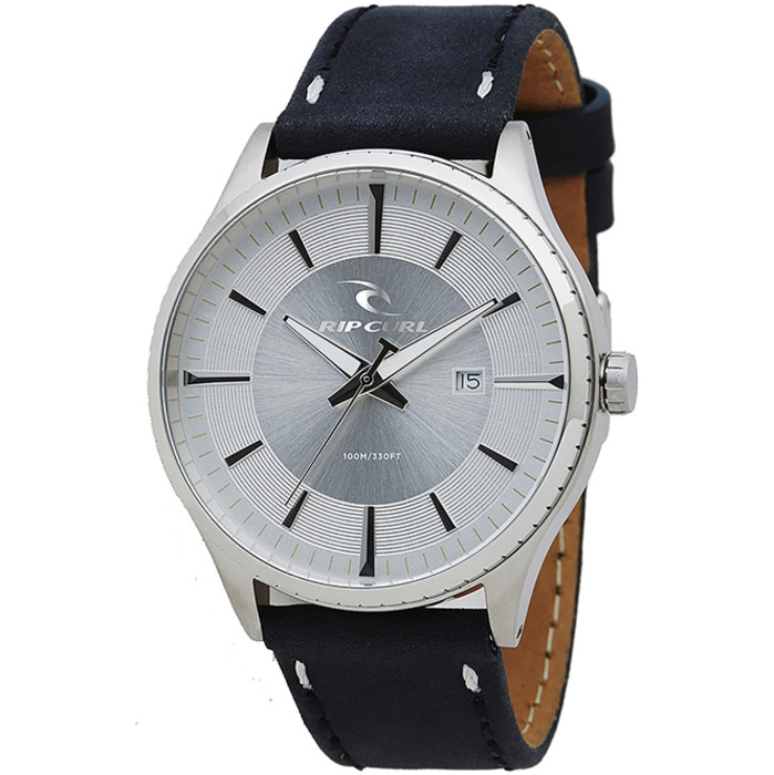 Rip Curl Agent Leather Strap Watch SILVER A2918