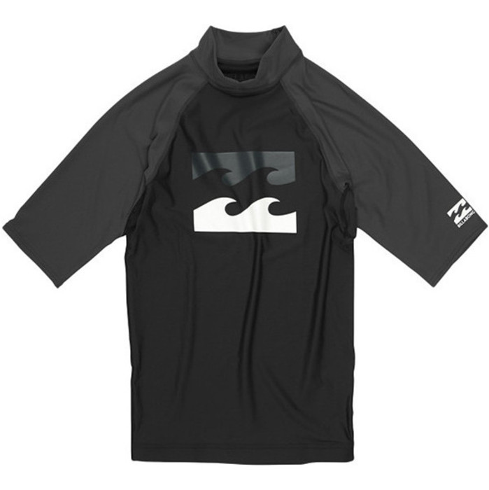 Billabong Junior Team Wave Short Sleeve Rash Vest Black C4KY10