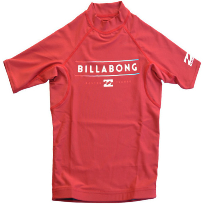 Billabong Junior Unity Short Sleeve Rash Vest in True Red C4KY06