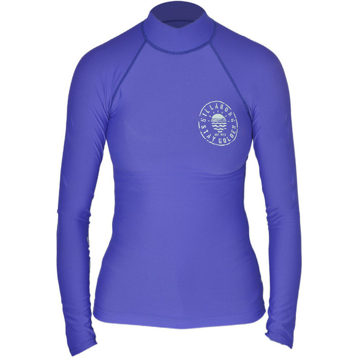 Billabong Ladies Logo In Long Sleeve Rash Vest Electric Blue C4GY02