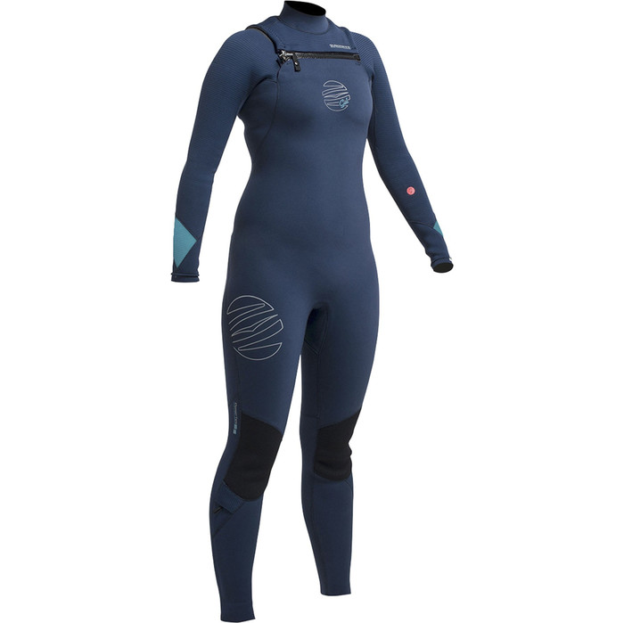 Gul Ladies Response FX 3/2mm Chest Zip Wetsuit Navy / Turquoise RE1262-A9 - 2ND