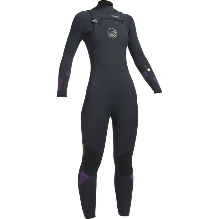 Gul Ladies Response FX 5/4mm Chest Zip Wetsuit BLACK / MULBERRY RE1265 - 2ND