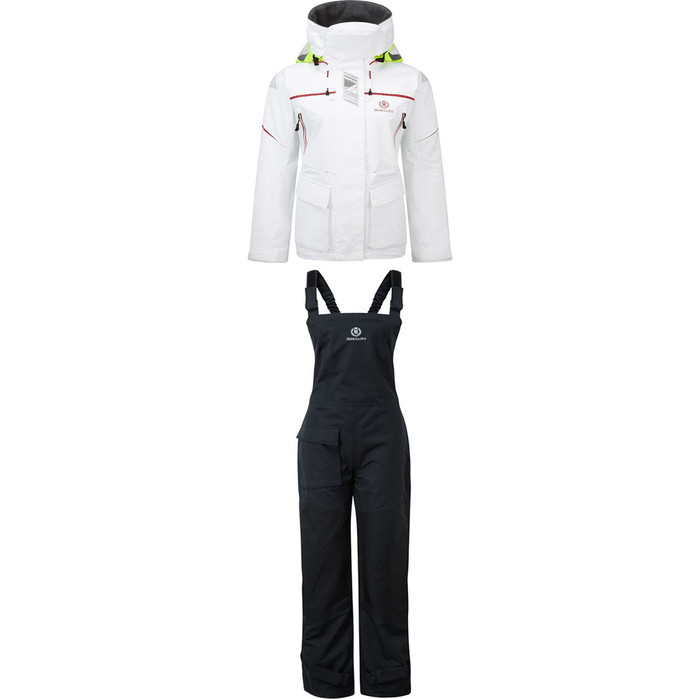 Henri Lloyd Womens Freedom Offshore Jacket Y00352 & Trouser Y10161 Combi Set Optic White / Black