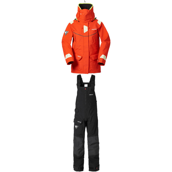 Musto Womens MPX Goretex Offshore Jacket SM151W3 & Trouser SM1520 Combi Set FIRE ORANGE / BLACK