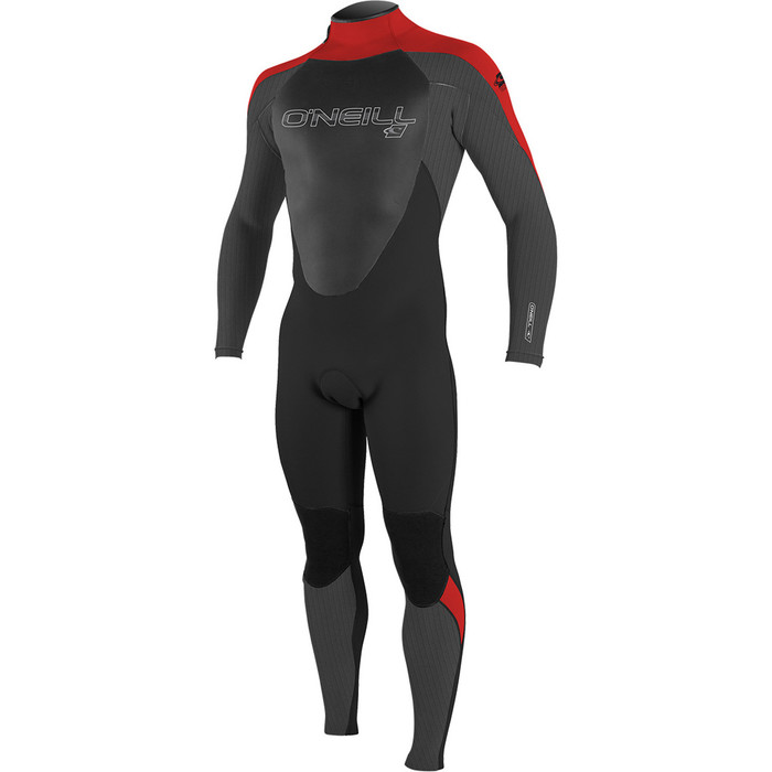 O'Neill Epic 3/2mm Back Zip GBS Wetsuit BLACK / GRAPHITE Pin Stripe / RED 4211 SECOND