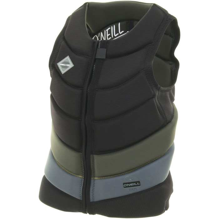 O'Neill Nico Comp Reversible Front Zip Comp Impact Vest BLACK / DARK OLIVE 4956EU