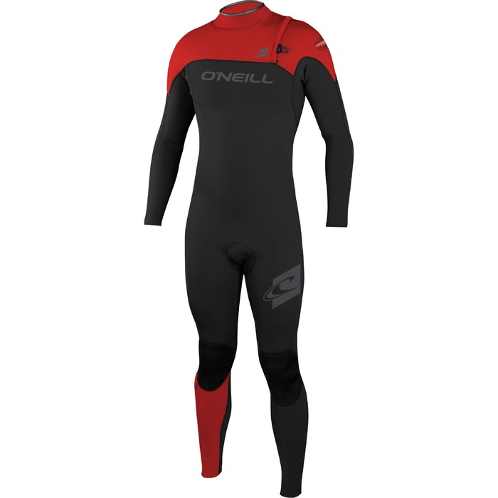 O'Neill HyperFreak Comp 3/2mm Zipperless Wetsuit BLACK / RED 4586