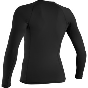 2022 O'Neill Womens Basic Skins Long Sleeve Crew Rash Vest BLACK 3549