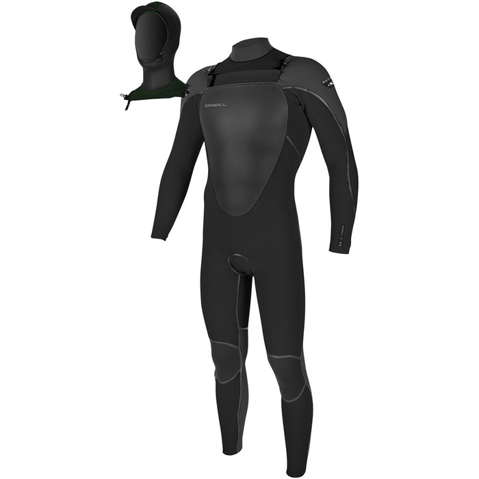 O'Neill Mutant 5/4mm Hooded Chest Zip Wetsuit BLACK / GRAPHITE 4762