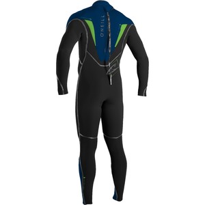 O'Neill Psycho One 5/4mm Back Zip Wetsuit BLACK / NAVY / DAYGLO 4397
