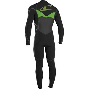 O'Neill Psycho Tech 4/3mm Chest Zip Wetsuit BLACK / DAY GLO 4575