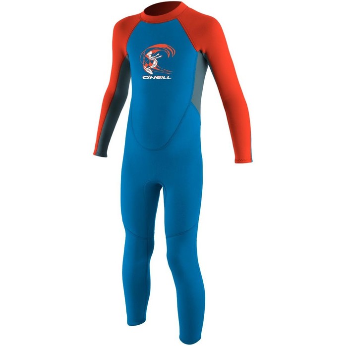 O'Neill Toddler Reactor 2mm Back Zip Wetsuit BLUE / NEON RED 4868