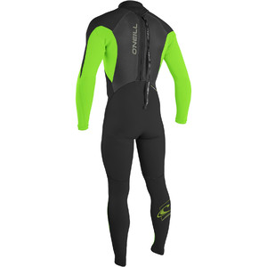 O'Neill Youth Epic 4/3mm Back Zip GBS Wetsuit BLACK / DAY GLO 4216