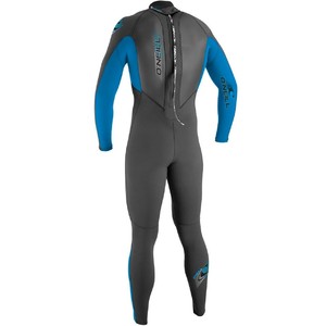 O'Neill Youth Reactor 3/2mm Back Zip Flatlock Wetsuit GRAPHITE / BLUE 3802
