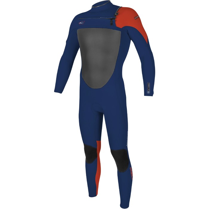 O'Neill Youth Superfreak 4/3mm Chest Zip Wetsuit NAVY / RED 4775