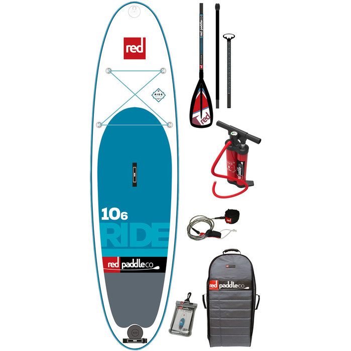 Red Paddle Co 10'6 Ride Inflatable Stand Up Paddle Board + Bag, Pump, Paddle & LEASH