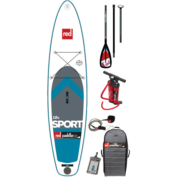 Red Paddle Co 12'6 Sport Inflatable Stand Up Paddle Board + Bag, Pump, Paddle & LEASH