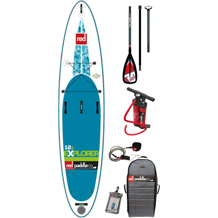 Red Paddle Co 12'6 Explorer Inflatable Stand Up Paddle Board + Bag, Pump, Paddle & LEASH