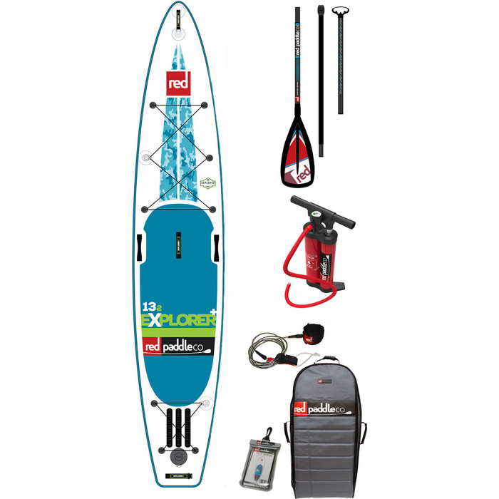 Red Paddle Co 13'2 Explorer + Inflatable Stand Up Paddle Board + Bag, Pump, Paddle & LEASH