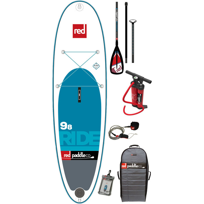Red Paddle Co 9'8 Ride Inflatable Stand Up Paddle Board + Bag, Pump, Paddle & LEASH