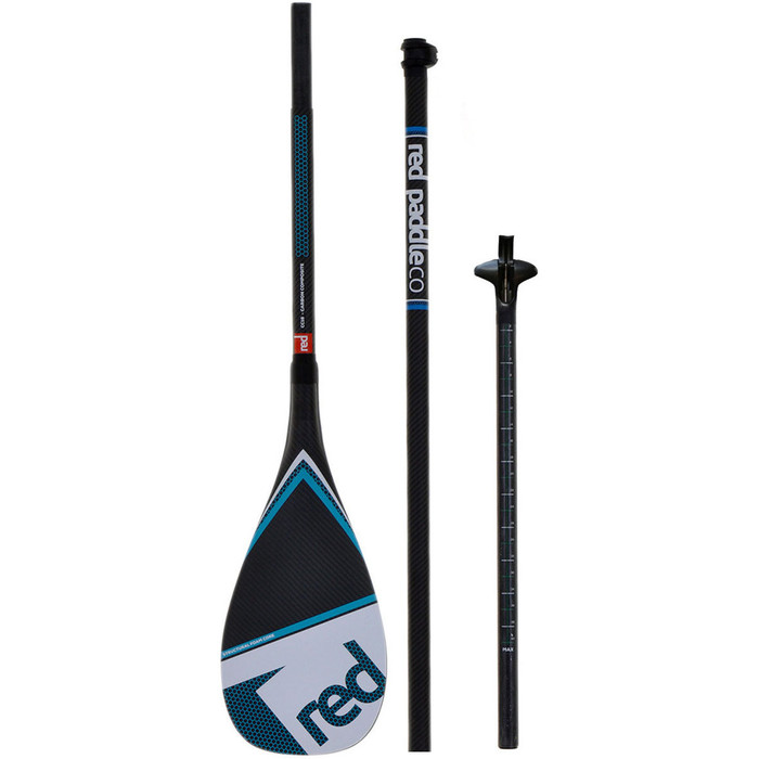 Red Paddle Co Carbon Vario Travel 3 Piece SUP Paddle - Lever Lock - Black Handle 180-220cm