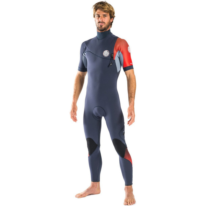 Rip Curl E-Bomb 2mm Zip Free Short Sleeve Wetsuit RED WSM6TE