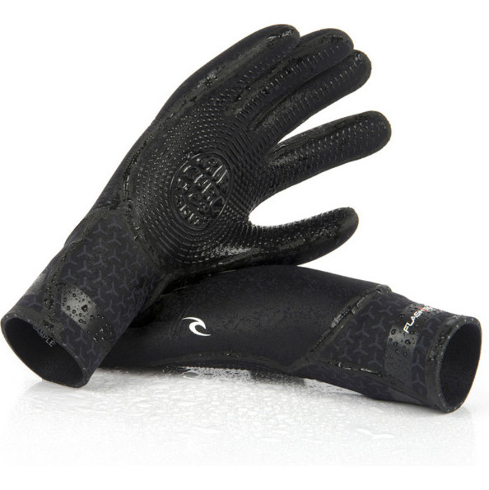 2022 Rip Curl Flashbomb 3/2mm 5 Finger Gloves WGLYCF - Black