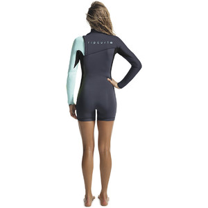 Rip Curl G-Bomb Womens 2mm Long Sleeve Zip Free Shorty Wetsuit BLUE WSP6IW