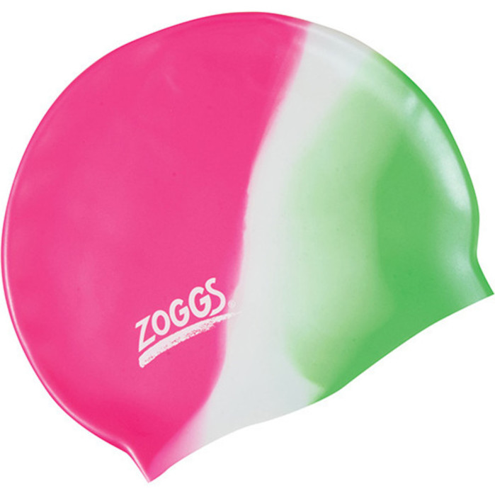 Zoggs Junor Multicolour Swimming Cap Pink/White / Green 300634