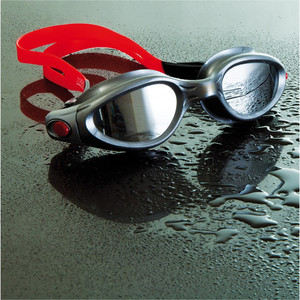 Zoggs Phantom Elite Mirror Swimming Goggles Silver / Red 311573