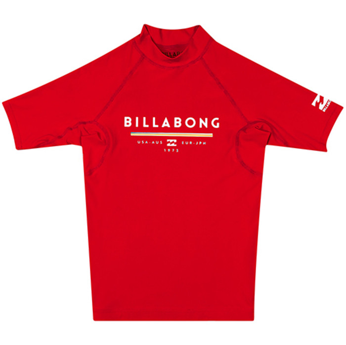 Billabong Junior Unity Short Sleeve Rash Vest RED H4KY01