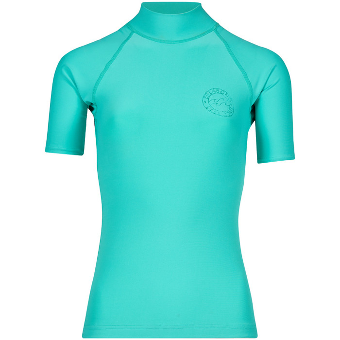 Billabong Womens Logo Colour Short Sleeve Rash Vest POOL BLUE H4GY07