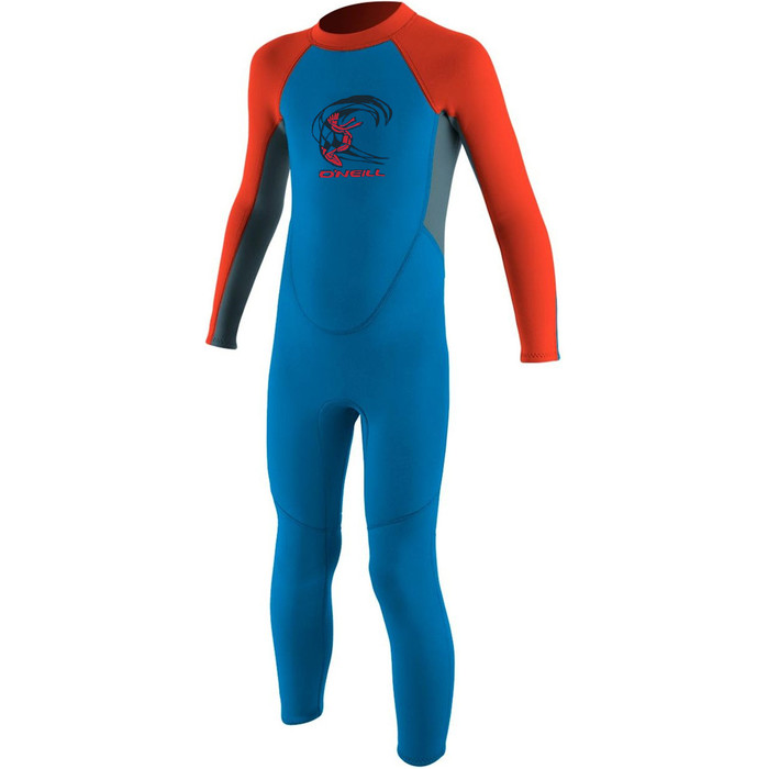2022 O'Neill Toddler Reactor 2mm Back Zip Wetsuit BLUE / NEON RED 4868