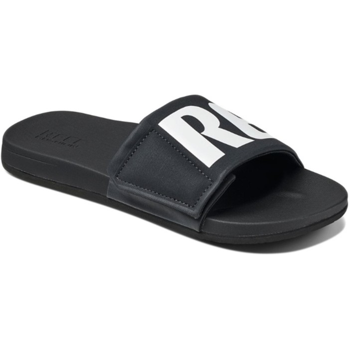 Reef Mens Cushion Bounce Slide Sandals / Flip Flops Black / White RF0A3OL5BIO