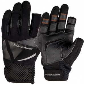 2021 Magic Marine Junior Three Finger Ultimate Sailing Gloves Black 180005