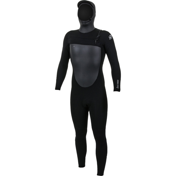2022 O'Neill Mens Epic 6/5/4mm Chest Zip Hooded Wetsuit Black 5377